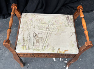 Antique Walnut Piano stool with storage