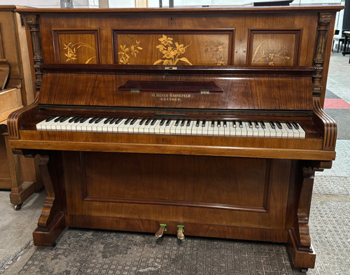 O Beyer-Rahnefeld Dresden Upright piano in Rosewood with Decorative inlay