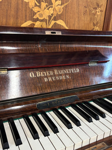 O Beyer-Rahnefeld Dresden Upright piano in Rosewood with Decorative inlay