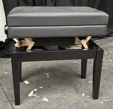 Load image into Gallery viewer, New Matte Black Height Adjustable Piano Stool with Leatherette Top and Storage