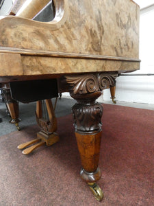 Broadwood Antique Semi Grand Piano in Burr Walnut (1885)