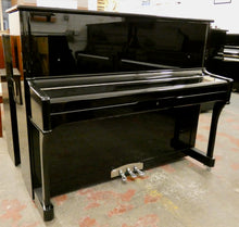 Load image into Gallery viewer, Moutrie 122 Upright piano in Black High Gloss Finish with Chrome Hardware