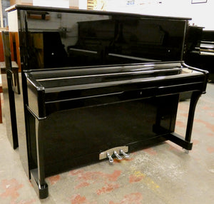 Moutrie 122 Upright piano in Black High Gloss Finish with Chrome Hardware