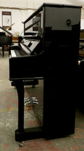 Load image into Gallery viewer, Moutrie 122 Upright piano in Black High Gloss Finish with Chrome Hardware