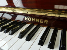 Load image into Gallery viewer, Hohner HP112 Upright Piano in high gloss mahogany finish