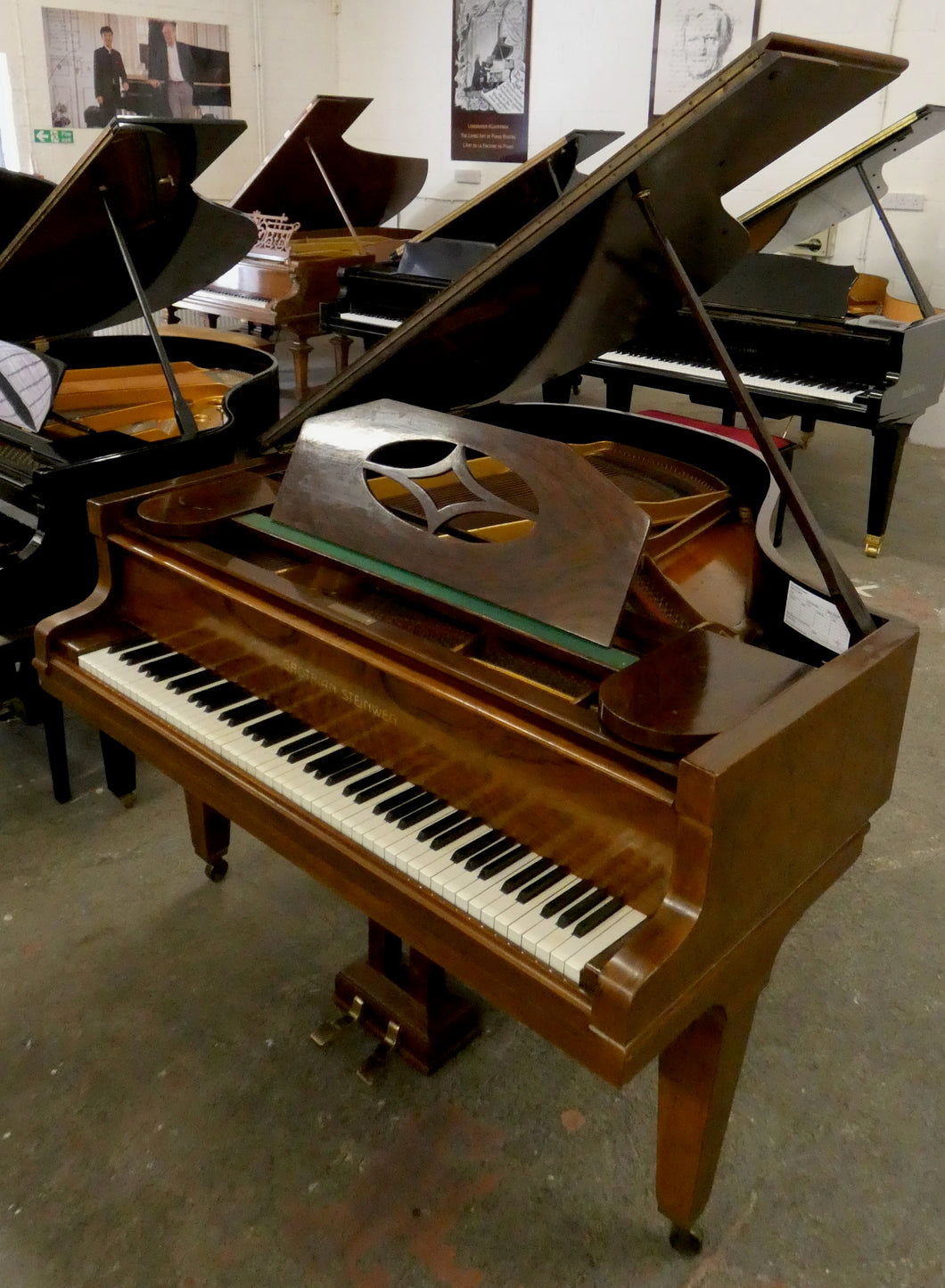 Grotrian Steinweg 160 Grand Piano in Burl Walnut