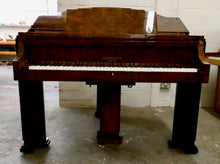 Load image into Gallery viewer, J. Strohmenger Baby Grand Piano With Half-Moon Lid in book matched burl walnut