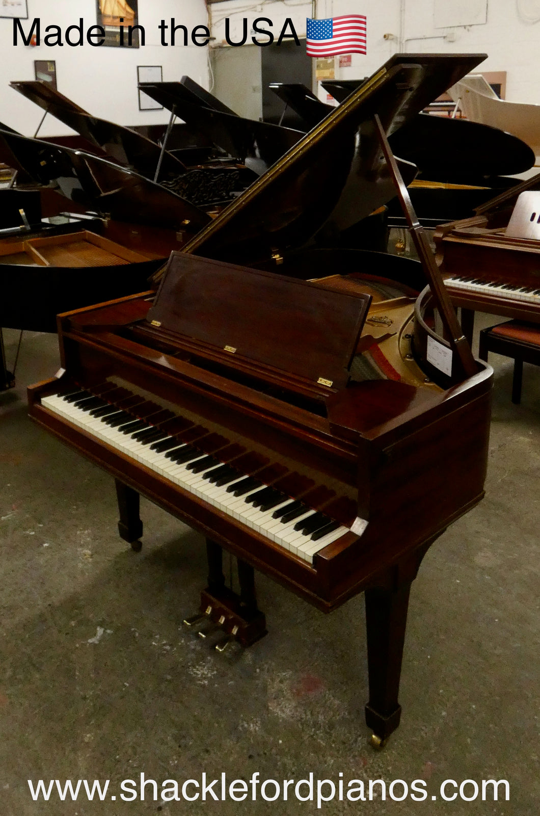 Sohmer grand piano in rich mahogany finish