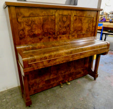 Load image into Gallery viewer, Hoelling &amp; Spangenberg upright piano in beautiful burl walnut finish