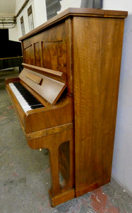 Hoelling & Spangenberg upright piano in beautiful burl walnut finish