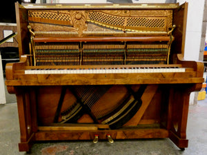 Hoelling & Spangenberg upright piano in beautiful burl walnut finish