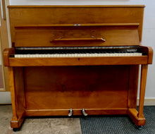 Load image into Gallery viewer, WH Barnes piano in Yew with chrome hardware