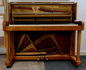 WH Barnes piano in Yew with chrome hardware