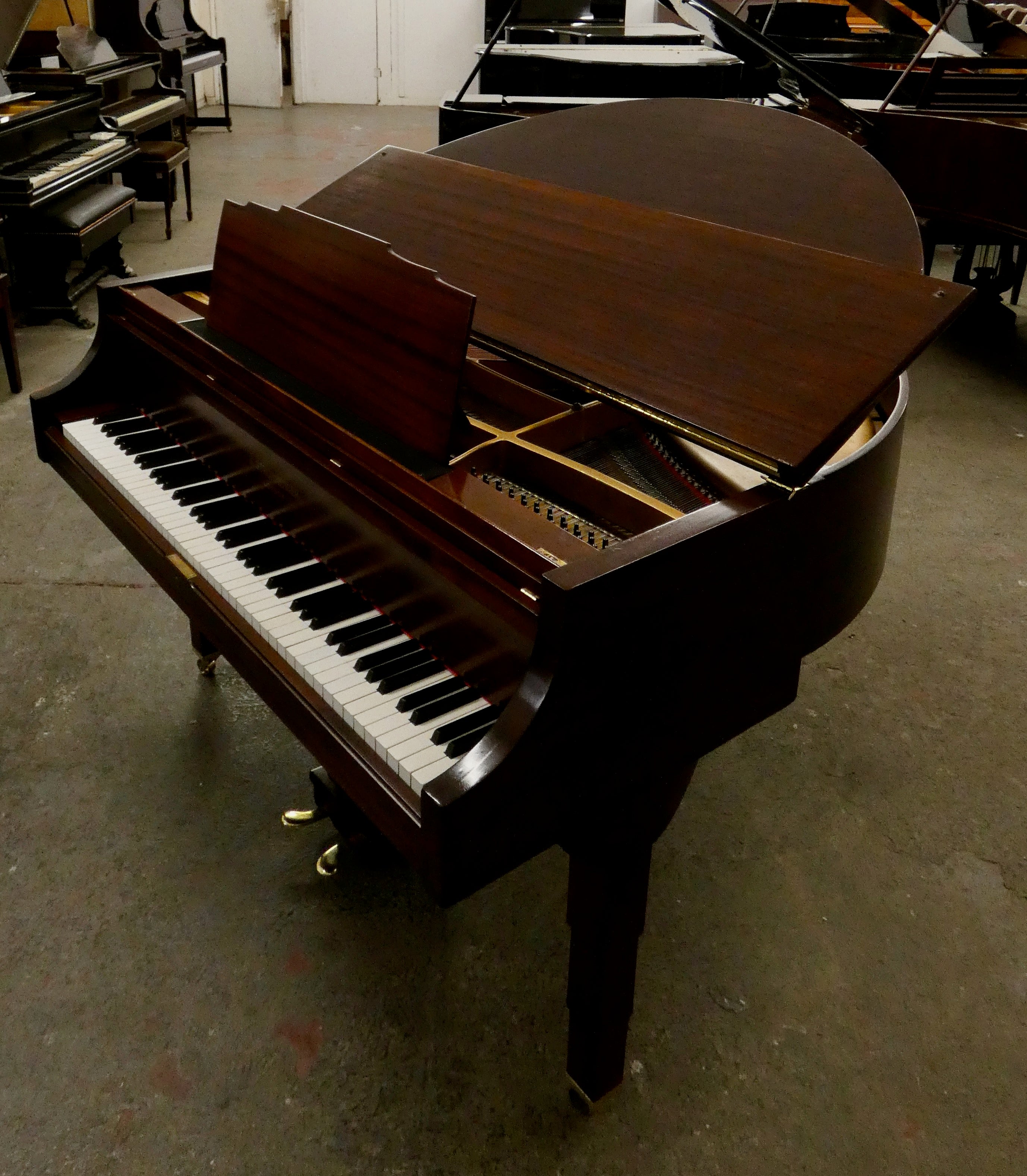 J. Strohmenger Art Deco Baby Grand Piano With Half-Moon Lid