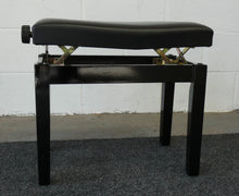 Load image into Gallery viewer, Modern Black Piano Stool with Height Adjustable Mechanism and Black Leather Top