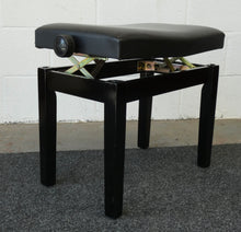 Load image into Gallery viewer, Modern Black Piano Stool with Height Adjustable Mechanism and Black Leather Top