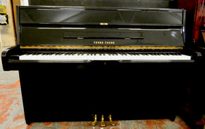 Young Chang U107 Upright Piano in Black High Glass Cabinet