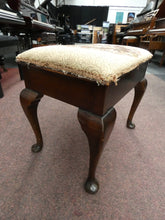 Load image into Gallery viewer, Mahogany Antique Piano Stool With Storage and Patterned Cream Top