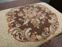Load image into Gallery viewer, Mahogany Antique Piano Stool With Storage and Patterned Cream Top