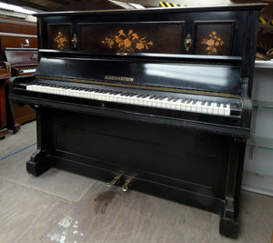 Bechstein Model IV Upright Piano in Ebonised Cabinetry With Inlay