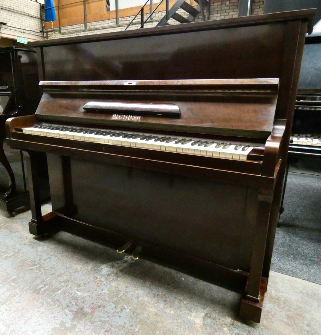 Blüthner Antique Model 1A Upright Piano in Flame Mahogany Cabinetry