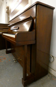 Blüthner Model D Upright Piano in Flame Mahogany Cabinet