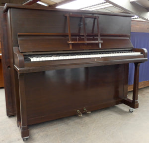 Challen Upright Piano in Mahogany With Carved Decoration