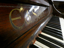 Load image into Gallery viewer, Ed. Seiler Antique Upright Piano in Mahogany With Practice Lever