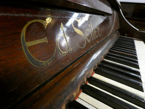 Ed. Seiler Antique Upright Piano in Mahogany With Practice Lever