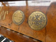 Load image into Gallery viewer, Ed Seiler Antique Upright Piano In Burr Walnut Cabinetry With Floral Inlay
