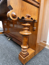Load image into Gallery viewer, Ed Seiler Antique Upright Piano In Burr Walnut Cabinetry With Floral Inlay