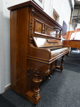 Load image into Gallery viewer, Ed Seiler Antique Upright Piano In Burr Walnut Cabinetry With Floral Inlay