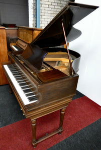 George Rogers & Sons Model 1800 Baby Grand Piano in Flame Mahogany Cabinet