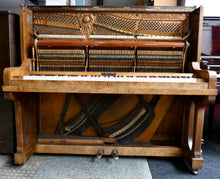 Load image into Gallery viewer, Hoelling &amp; Spangenberg Antique Upright Piano in Burr Walnut Finish