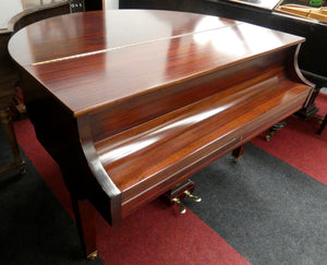 J. Strohmenger Baby Grand Piano With Half-Moon Lid in Mahogany Cabinet