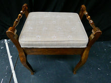 Load image into Gallery viewer, Mahogany Antique Piano Stool With Floral Patterned Cream Top and Storage