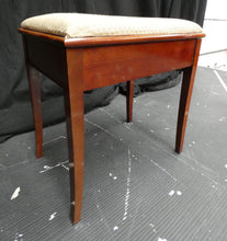 Load image into Gallery viewer, Mahogany Piano Stool With Storage and Beige Top