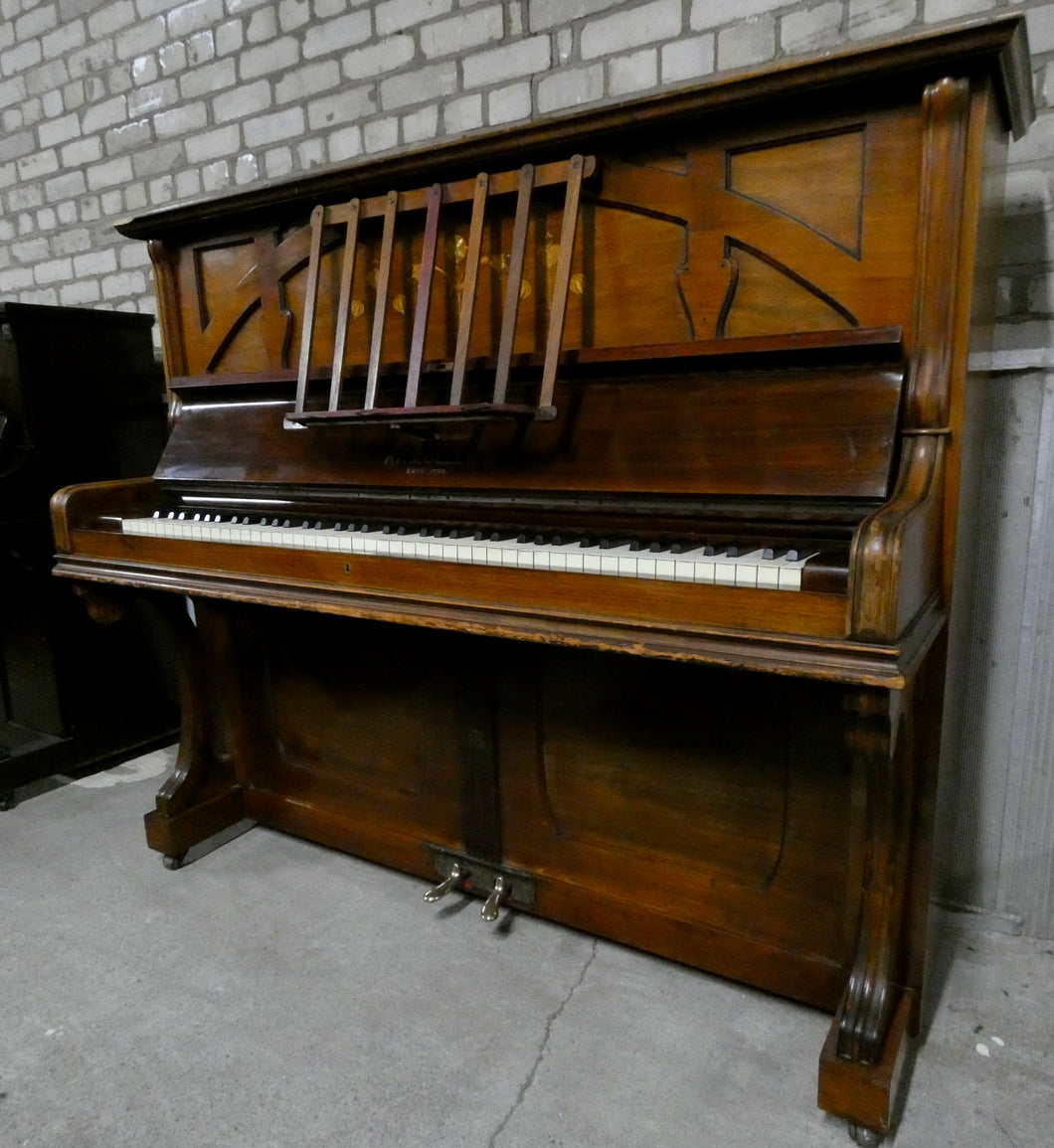 Ritmüller Upright Piano in Ornate Rosewood Cabinetry With Decorative Inlay