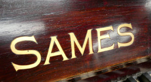 Sames Antique Upright Piano in Rosewood Cabinetry With Inlay