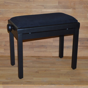 Black polish button top stool