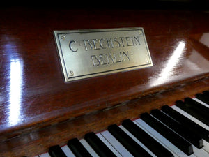 Bechstein Model 9 Upright Piano designed by Walter Cave in Arts and Crafts Style