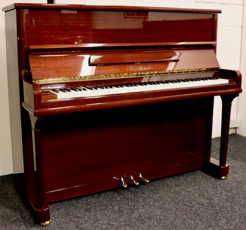  - SOLD - Blüthner Model A Upright piano in mahogany high gloss finish