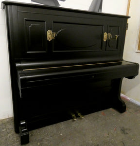 C. Bechstein Model 7 Upright Piano in Black Satin with Candlesticks