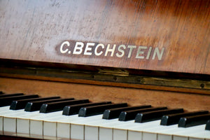  - SOLD - Bechstein 9 Rosewood Upright Piano in Rosewood Cabinet with Floral Inlay