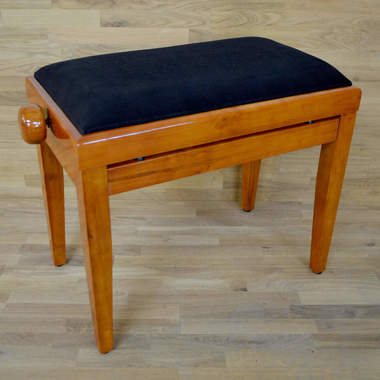 Polished Cherry Piano Bench black velvet