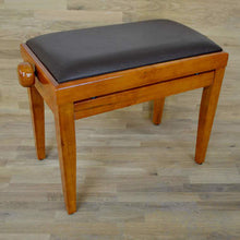 Load image into Gallery viewer, Polished Cherry Piano Bench brown leather
