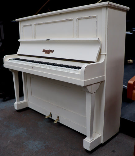  - SOLD - Collard & Collard Upright Piano in White Arts & Crafts Cabinet