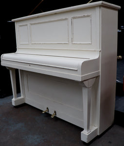  - SOLD - Collard & Collard Upright Piano in White Arts & Crafts Cabinet