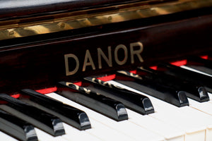 Danor Upright Piano in High Gloss Dark Plum Mahogany Finish