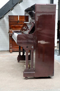 Dresden Upright Piano in Plum Mahogany Cabinet